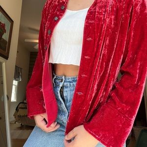SOLD!! VINTAGE JJILL RED VELVET JACKET
